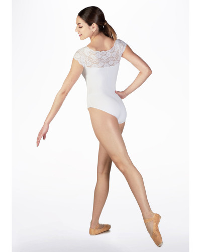 Short sleeve leotard with lace SoDanca - Girls | Universo Danza